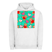Pigment Lunar Rock valentines day teddy bears and cookies seamless pattern Urban Hoodie - BundleAndBundleShop