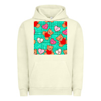 Pigment Pistachio valentines day teddy bears and cookies seamless pattern Urban Hoodie - BundleAndBundleShop