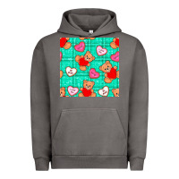 Pigment Tornado valentines day teddy bears and cookies seamless pattern Urban Hoodie - BundleAndBundleShop
