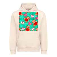 Sandshell valentines day teddy bears and cookies seamless pattern Urban Hoodie - BundleAndBundleShop