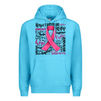 Ocean Blue breast cancer ribbon Premium Hoodie - JahusDesignShop