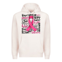 Pale Pink breast cancer ribbon Premium Hoodie - JahusDesignShop