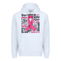 White breast cancer ribbon Premium Hoodie - JahusDesignShop