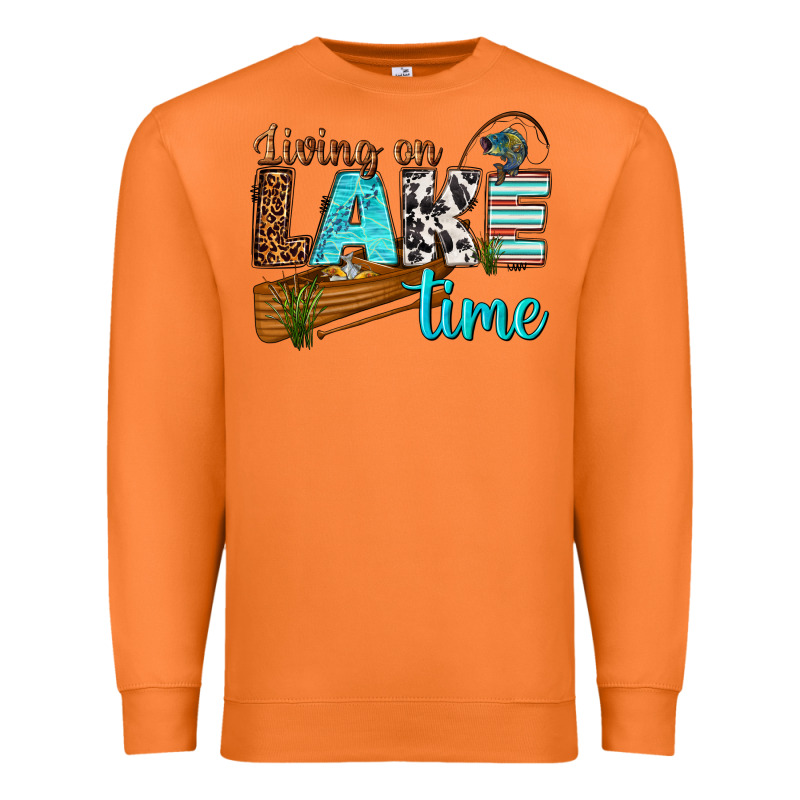 Living On Lake Time Premium Sweatshirt by texasbilliewilder | Teevron