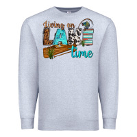 Heather Grey living on lake time Premium Sweatshirt - texasbilliewilder
