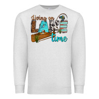 Oatmeal Heather living on lake time Premium Sweatshirt - texasbilliewilder