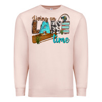 Pale Pink living on lake time Premium Sweatshirt - texasbilliewilder