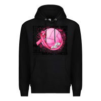Black breast cancer volleyball Premium Hoodie - JahusDesignShop