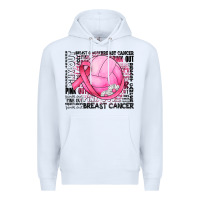 White breast cancer volleyball Premium Hoodie - JahusDesignShop