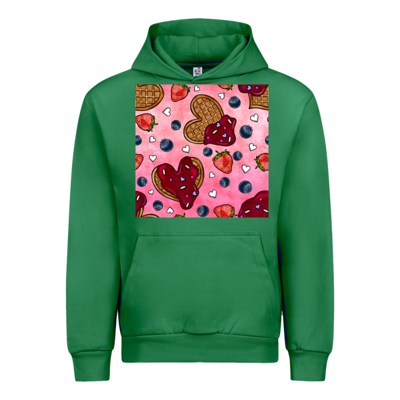 Valentines Day Waffles Seamless Pattern Urban Hoodie by BundleAndBundleShop | Teevron