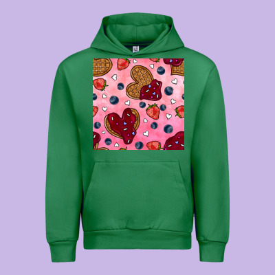 Valentines Day Waffles Seamless Pattern Urban Hoodie Designed By Bundleandbundleshop