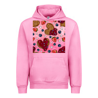 Fuchsia Pink valentines day waffles seamless pattern Urban Hoodie - BundleAndBundleShop