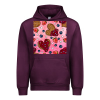 Mauve Wine valentines day waffles seamless pattern Urban Hoodie - BundleAndBundleShop