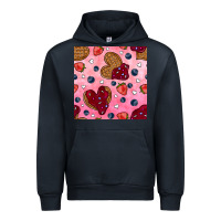 Navy valentines day waffles seamless pattern Urban Hoodie - BundleAndBundleShop