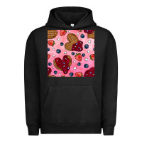 Pigment Black valentines day waffles seamless pattern Urban Hoodie - BundleAndBundleShop
