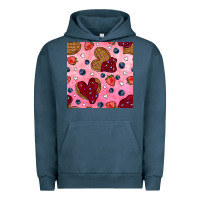 Pigment Midnight Navy valentines day waffles seamless pattern Urban Hoodie - BundleAndBundleShop