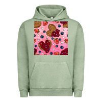 Pigment Oil Green valentines day waffles seamless pattern Urban Hoodie - BundleAndBundleShop