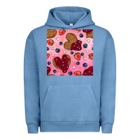 Pigment Pebble Blue valentines day waffles seamless pattern Urban Hoodie - BundleAndBundleShop