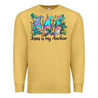 Antique Gold jesus is my anchor gnomes Premium Sweatshirt - Zillion Design Studio