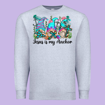 Jesus Is My Anchor Gnomes Premium Sweatshirt Designed By Zillion Design Studio