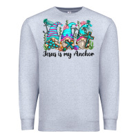 Heather Grey jesus is my anchor gnomes Premium Sweatshirt - Zillion Design Studio