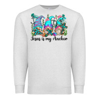 Oatmeal Heather jesus is my anchor gnomes Premium Sweatshirt - Zillion Design Studio