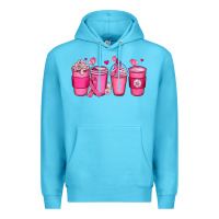 Ocean Blue breast cancer coffee cups Premium Hoodie - JahusDesignShop