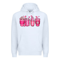 White breast cancer coffee cups Premium Hoodie - JahusDesignShop