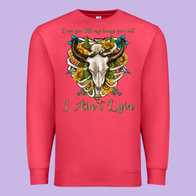 Premium Sweatshirt love you till my lungs give out i aint lying