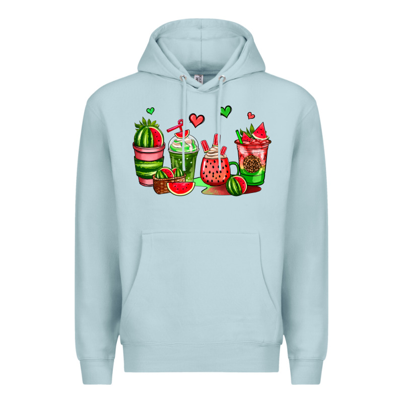 Watermelon Coffee Cups Premium Hoodie by AdoDesignShop | Teevron