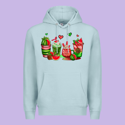 Watermelon Coffee Cups Premium Hoodie Designed By Adodesignshop