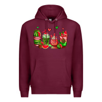 Burgundy watermelon coffee cups Premium Hoodie - AdoDesignShop