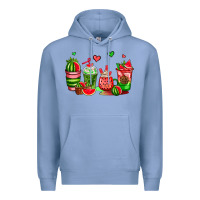Colony Blue watermelon coffee cups Premium Hoodie - AdoDesignShop
