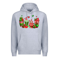 Heather Grey watermelon coffee cups Premium Hoodie - AdoDesignShop
