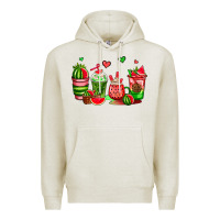 Oatmeal Heather watermelon coffee cups Premium Hoodie - AdoDesignShop