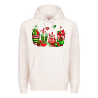Pale Pink watermelon coffee cups Premium Hoodie - AdoDesignShop