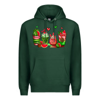 Sports Green watermelon coffee cups Premium Hoodie - AdoDesignShop