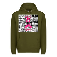 Army Green breast cancer nobody fights alone Premium Hoodie - JahusDesignShop