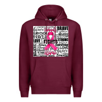Burgundy breast cancer nobody fights alone Premium Hoodie - JahusDesignShop