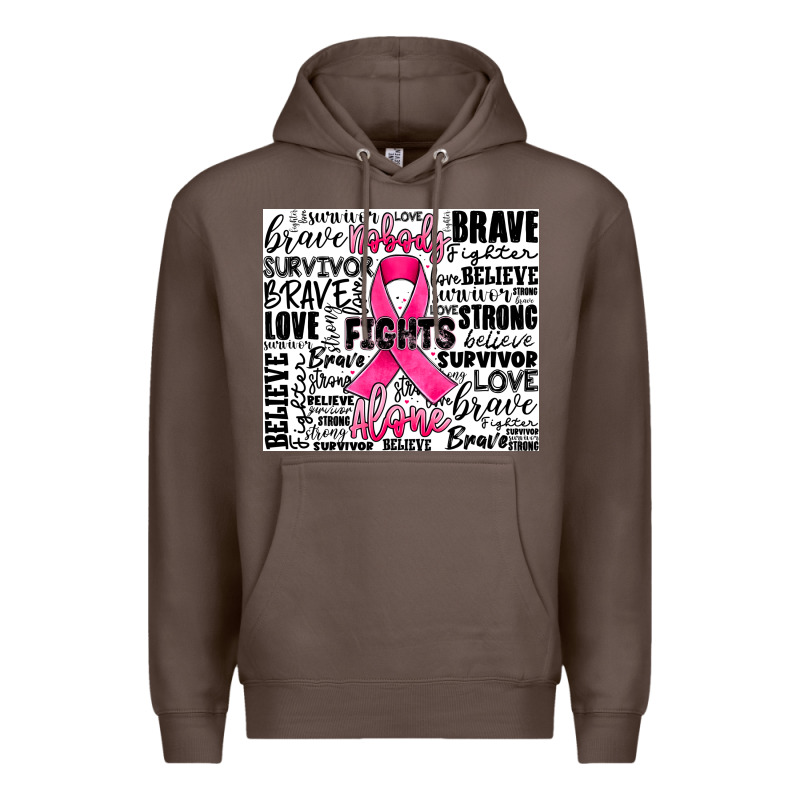 Breast Cancer Nobody Fights Alone Premium Hoodie by JahusDesignShop | Teevron