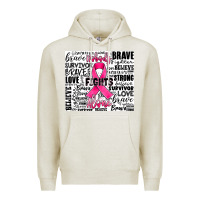 Oatmeal Heather breast cancer nobody fights alone Premium Hoodie - JahusDesignShop