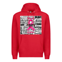 Red breast cancer nobody fights alone Premium Hoodie - JahusDesignShop