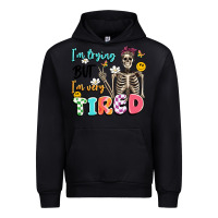 Black im trying but im very tired Urban Hoodie - Artiststas