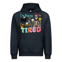 Navy im trying but im very tired Urban Hoodie - Artiststas