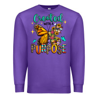 Purple created with a purpose Premium Sweatshirt - RanaPortraitStore