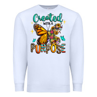 White created with a purpose Premium Sweatshirt - RanaPortraitStore