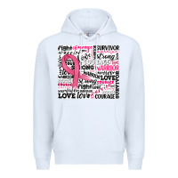 White breast cancer ribbon Premium Hoodie - JahusDesignShop