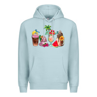 Blue Mist summer coffee cups Premium Hoodie - AdoDesignShop