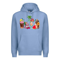 Colony Blue summer coffee cups Premium Hoodie - AdoDesignShop