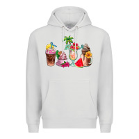Dove Grey summer coffee cups Premium Hoodie - AdoDesignShop